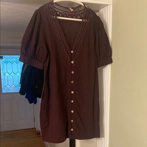 Free People linen blend Button-Down dress, size L